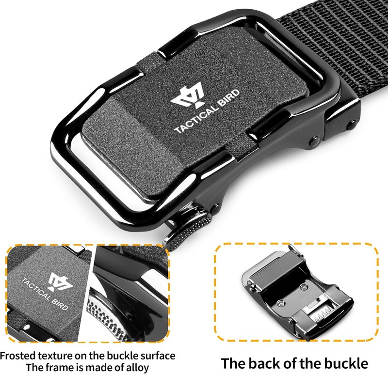 Tactical Bird Men's Nylon Belt, Tactical Belts Breathable Webbing Canvas Belt with Buckle - Image 3